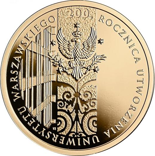Reverso 200 eslotis 2016 MW "Bicentenario de la Universidad de Varsovia" - valor de la moneda de oro - Polonia, República moderna
