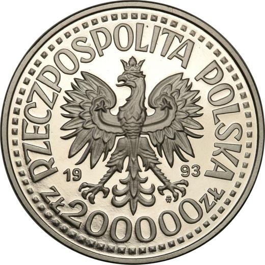 Аверс монеты - Пробные 200000 злотых 1993 года MW "Казимир IV Ягеллончик" Никель - цена  монеты - Польша, III Республика до деноминации