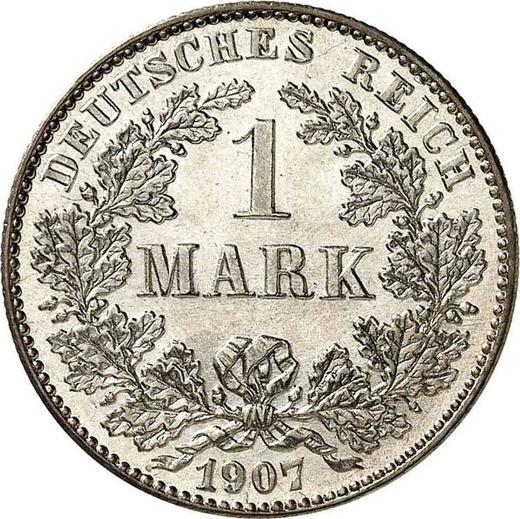 Аверс монеты - 1 марка 1907 года G "Тип 1891-1916" - цена серебряной монеты - Германия, Германская Империя