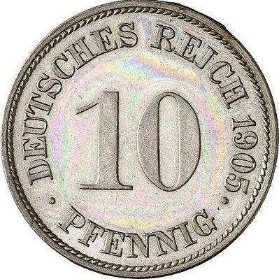 Avers 10 Pfennig 1905 G "Typ 1890-1916" - Münze Wert - Deutschland, Deutsches Kaiserreich