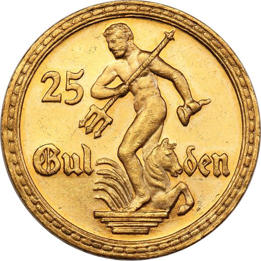 Аверс монеты - 25 гульденов 1930 года "Статуя Нептуна" - цена золотой монеты - Польша, Вольный город Данциг