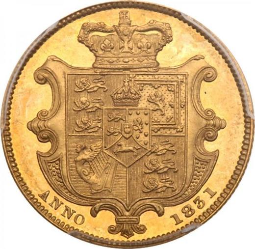 Реверс монеты - Соверен 1831 года WW - цена золотой монеты - Великобритания, Вильгельм IV