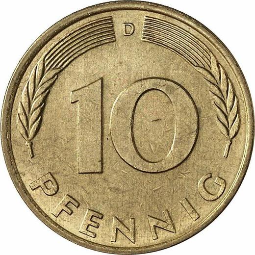 Аверс монеты - 10 пфеннигов 1979 года D - цена  монеты - Германия, ФРГ