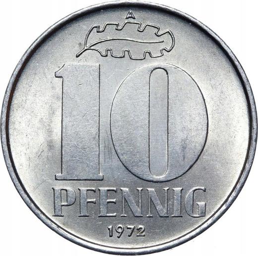 Anverso 10 Pfennige 1972 A - valor de la moneda  - Alemania, República Democrática Alemana (RDA)