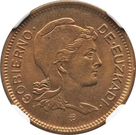 Аверс монеты - 1 песета 1937 года "Эускади" Медь Пробная - цена  монеты - Испания, II Республика