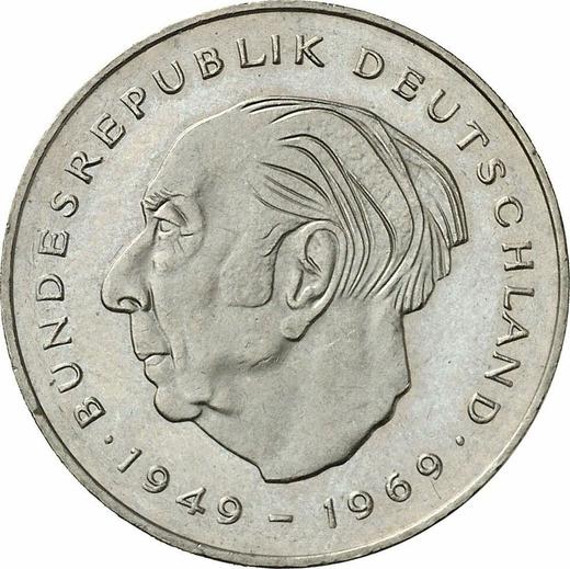 Аверс монеты - 2 марки 1986 года J "Теодор Хойс" - цена  монеты - Германия, ФРГ