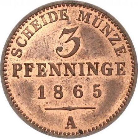 Reverso 3 Pfennige 1865 A - valor de la moneda  - Prusia, Guillermo I