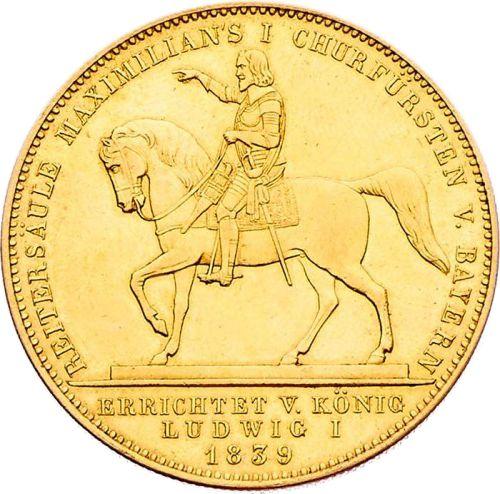 Reverso 2 táleros 1839 "Maximilian I" Oro - valor de la moneda de oro - Baviera, Luis I