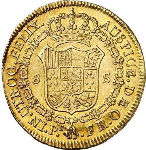 Revers 8 Escudos 1816 PN FR - Goldmünze Wert - Kolumbien, Ferdinand VII