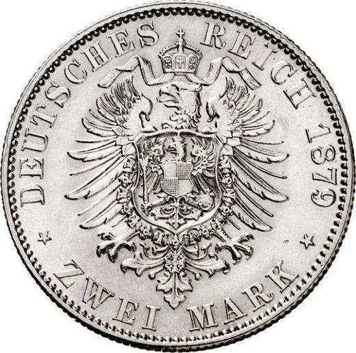 Реверс монеты - 2 марки 1879 года E "Саксония" - цена серебряной монеты - Германия, Германская Империя