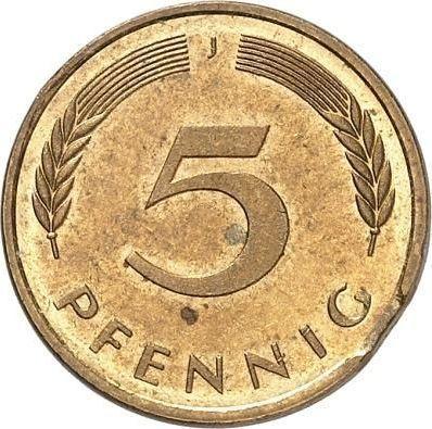 Аверс монеты - 5 пфеннигов 1978 года J - цена  монеты - Германия, ФРГ