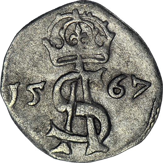 Awers monety - Dwudenar 1567 "Litwa" - cena srebrnej monety - Polska, Zygmunt II August