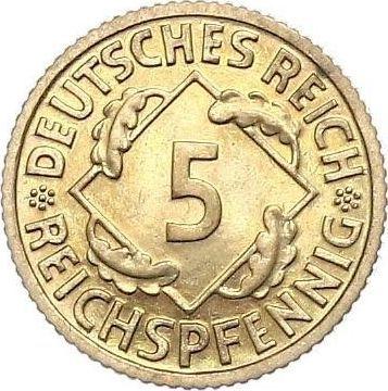 Аверс монеты - 5 рейхспфеннигов 1936 года A - цена  монеты - Германия, Bеймарская республика
