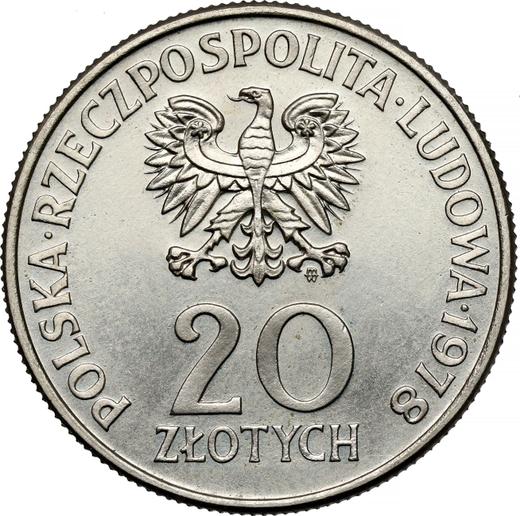 Аверс монеты - Пробные 20 злотых 1978 года MW "Мария Конопницкая" Медно-никель - цена  монеты - Польша, Народная Республика