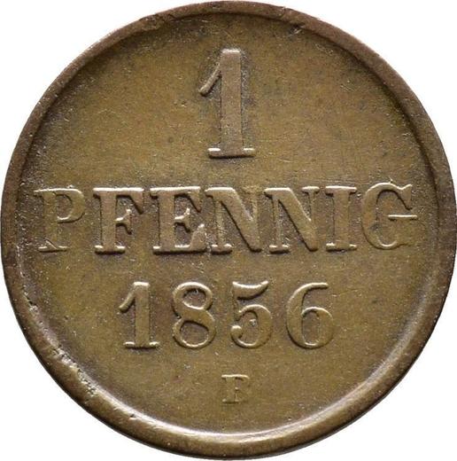 Реверс монеты - 1 пфенниг 1856 года B - цена  монеты - Брауншвейг-Вольфенбюттель, Вильгельм