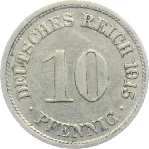Аверс монеты - 10 пфеннигов 1915 года F "Тип 1890-1916" - цена  монеты - Германия, Германская Империя