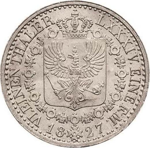 Reverso 1/6 tálero 1827 A - valor de la moneda de plata - Prusia, Federico Guillermo III