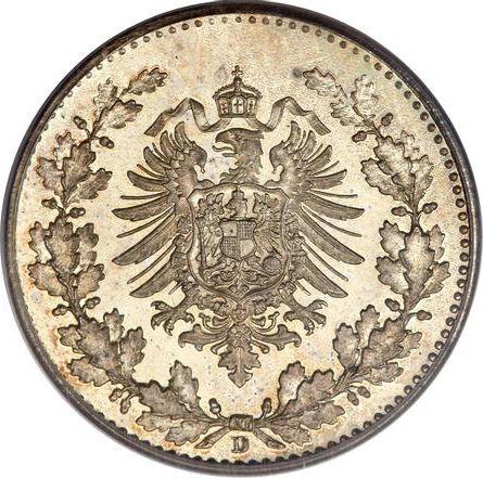 Anverso 50 Pfennige 1877 D "Tipo 1877-1878" Acuñación unilateral - valor de la moneda de plata - Alemania, Imperio alemán