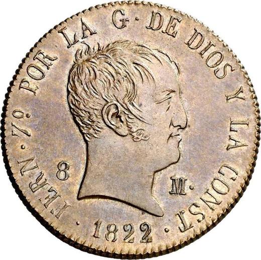 Obverse 8 Maravedís 1822 "Type 1822-1823" -  Coin Value - Spain, Ferdinand VII
