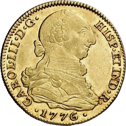 Obverse 4 Escudos 1776 S CF - Gold Coin Value - Spain, Charles III
