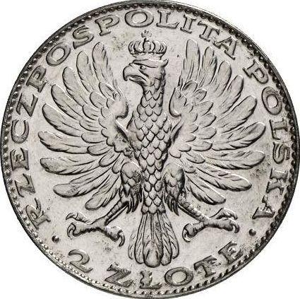 Аверс монеты - Пробные 2 злотых 1928 года "Ченстоховская икона Божией Матери" Платина - цена платиновой монеты - Польша, II Республика