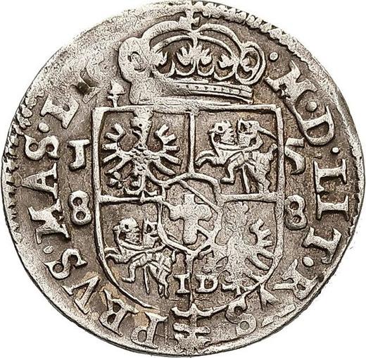 Rewers monety - Trojak 1588 "Mennica olkuska" Pełna data "1588" - cena srebrnej monety - Polska, Zygmunt III