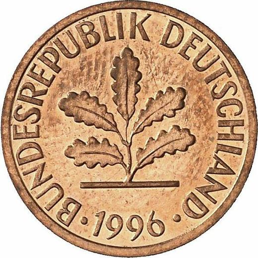 Reverso 1 Pfennig 1996 D - valor de la moneda  - Alemania, RFA