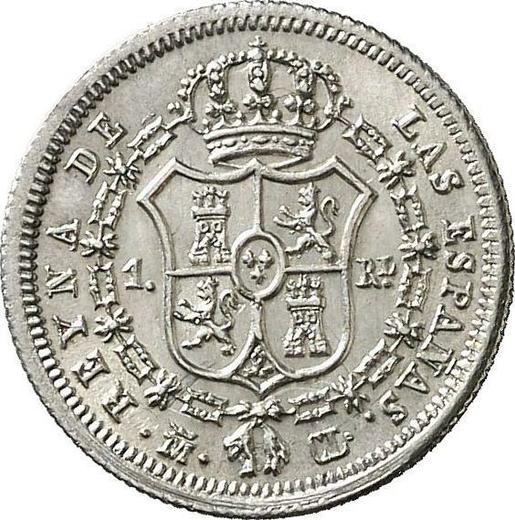 Rewers monety - 1 real 1838 M CL - cena srebrnej monety - Hiszpania, Izabela II