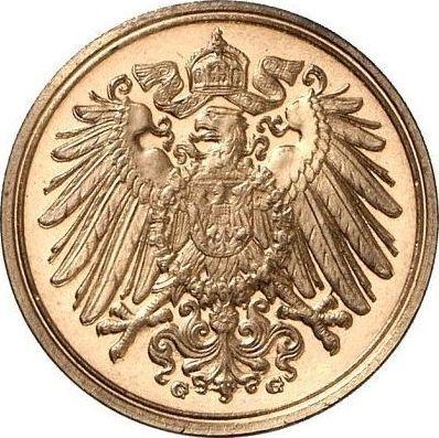 Reverso 1 Pfennig 1909 G "Tipo 1890-1916" - valor de la moneda  - Alemania, Imperio alemán