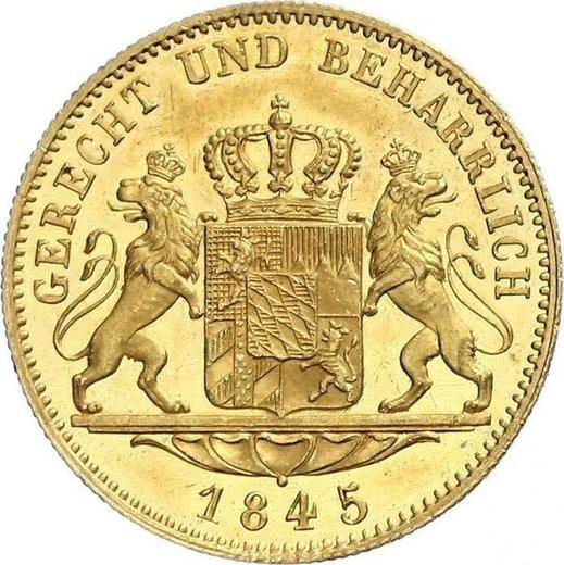 Rewers monety - Dukat 1845 - cena złotej monety - Bawaria, Ludwik I