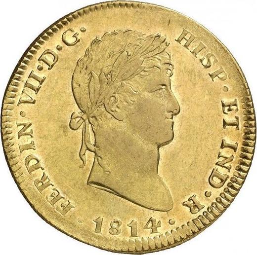 Аверс монеты - 4 эскудо 1814 года Mo HJ - цена золотой монеты - Мексика, Фердинанд VII