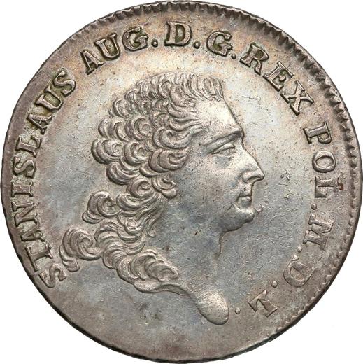 Аверс монеты - Двузлотовка (8 грошей) 1768 года IS - цена серебряной монеты - Польша, Станислав II Август
