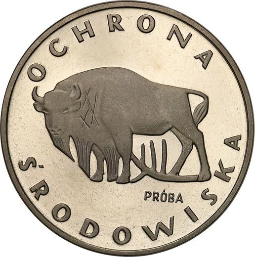 Rewers monety - PRÓBA 100 złotych 1977 MW "Żubr" Nikiel - cena  monety - Polska, PRL