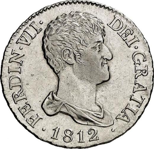 Awers monety - 2 reales 1812 M IJ "Typ 1812-1814" - cena srebrnej monety - Hiszpania, Ferdynand VII