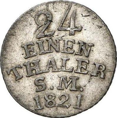 Rewers monety - 1/24 thaler 1821 - cena srebrnej monety - Saksonia-Weimar-Eisenach, Karol August