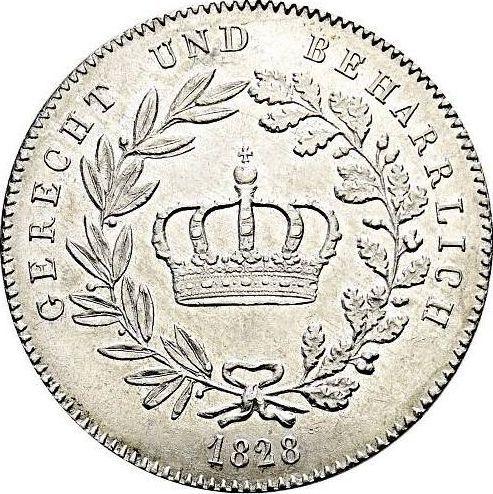 Rewers monety - Talar 1828 - cena srebrnej monety - Bawaria, Ludwik I