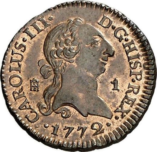 Аверс монеты - 1 мараведи 1772 года - цена  монеты - Испания, Карл III