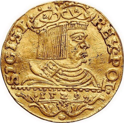 Аверс монеты - Дукат 1529 года CN - цена золотой монеты - Польша, Сигизмунд I Старый