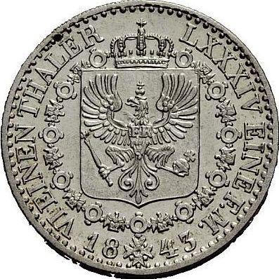 Reverse 1/6 Thaler 1843 D - Silver Coin Value - Prussia, Frederick William IV