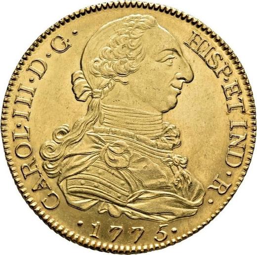 Awers monety - 8 escudo 1775 M PJ - cena złotej monety - Hiszpania, Karol III
