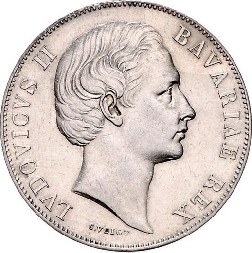 Аверс монеты - Талер 1869 года "Мадонна" - цена серебряной монеты - Бавария, Людвиг II