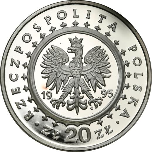 Аверс монеты - 20 злотых 1995 года MW ET "Лазенковский дворец" - цена серебряной монеты - Польша, III Республика после деноминации