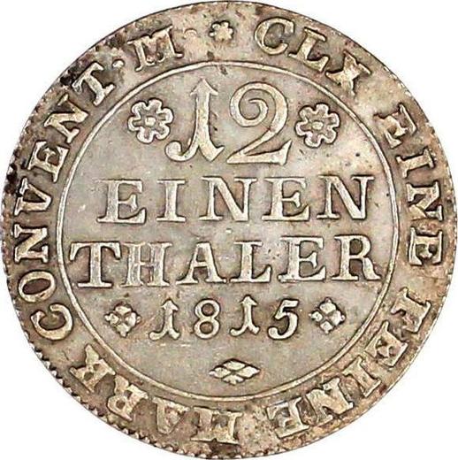 Reverso 1/12 tálero 1815 FR - valor de la moneda de plata - Brunswick-Wolfenbüttel, Federico Guillermo
