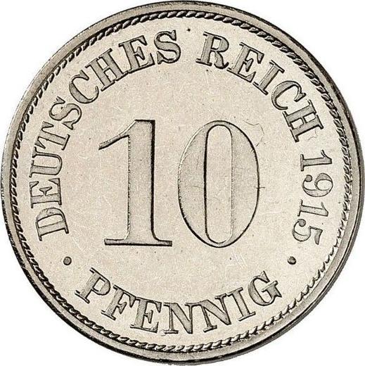 Anverso 10 Pfennige 1915 A "Tipo 1890-1916" - valor de la moneda  - Alemania, Imperio alemán