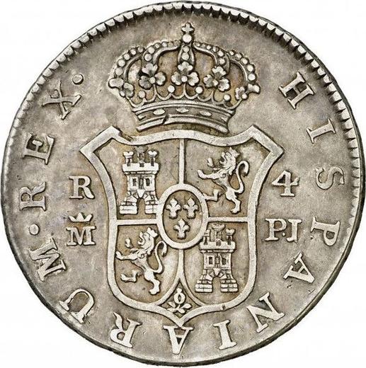 Реверс монеты - 4 реала 1778 года M PJ - цена серебряной монеты - Испания, Карл III