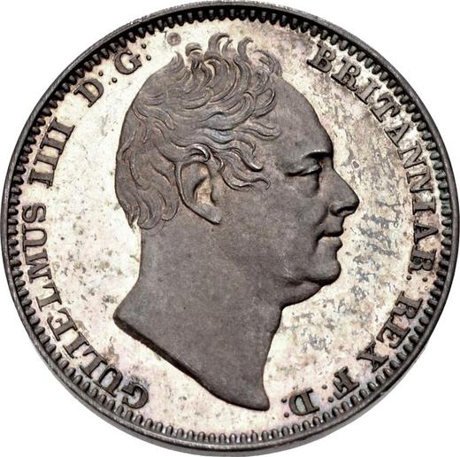 Awers monety - 4 pensy 1831 "Maundy" - cena srebrnej monety - Wielka Brytania, Wilhelm IV