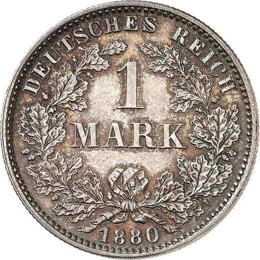 Аверс монеты - 1 марка 1880 года E "Тип 1873-1887" - цена серебряной монеты - Германия, Германская Империя