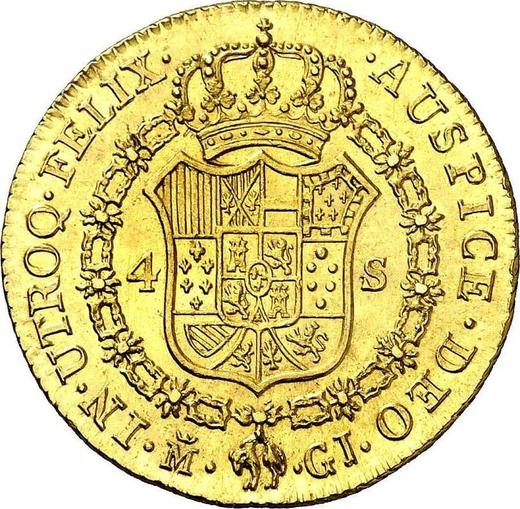 Реверс монеты - 4 эскудо 1815 года M GJ - цена золотой монеты - Испания, Фердинанд VII
