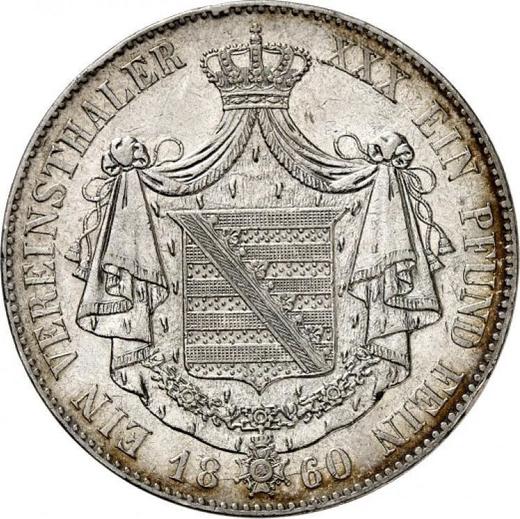 Reverse Thaler 1860 - Silver Coin Value - Saxe-Meiningen, Bernhard II