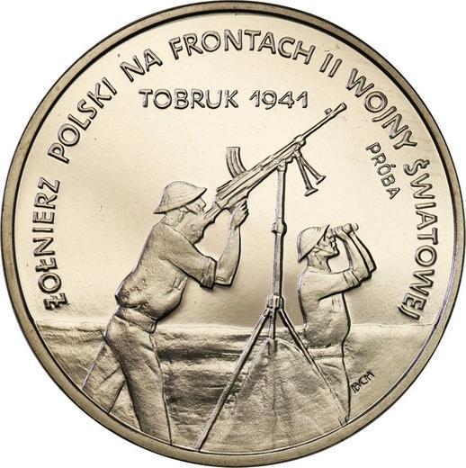 Rewers monety - PRÓBA 100000 złotych 1991 MW BCH "Bitwa o Tobruk 1941" Nikiel - cena  monety - Polska, III RP przed denominacją